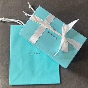 Tiffany & Co Gift Box Gift Bag Ribbon and Tissue Paper Gifting Bundle